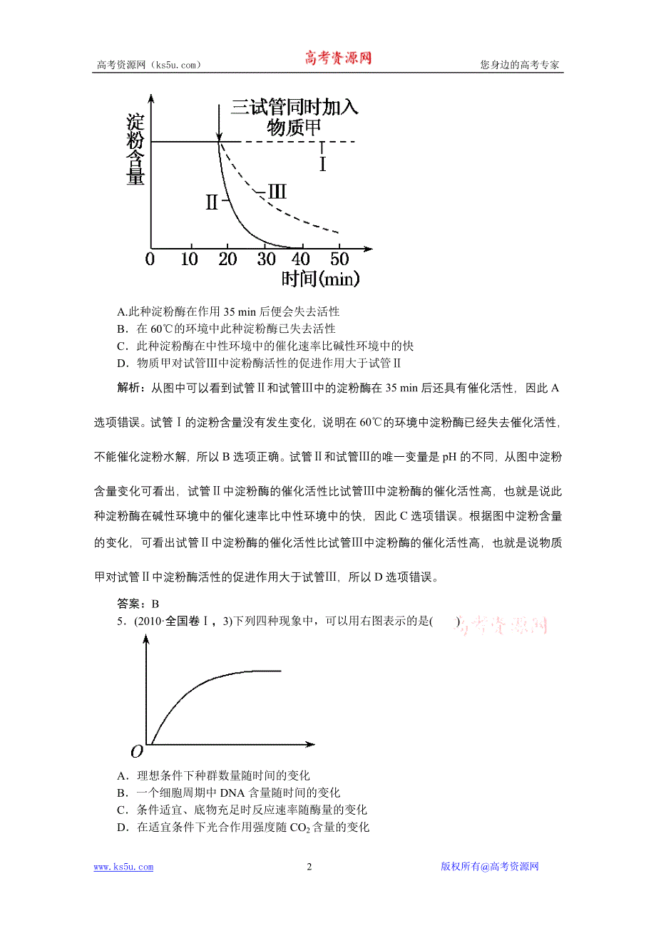 专题综合测试2细胞代谢.doc_第2页