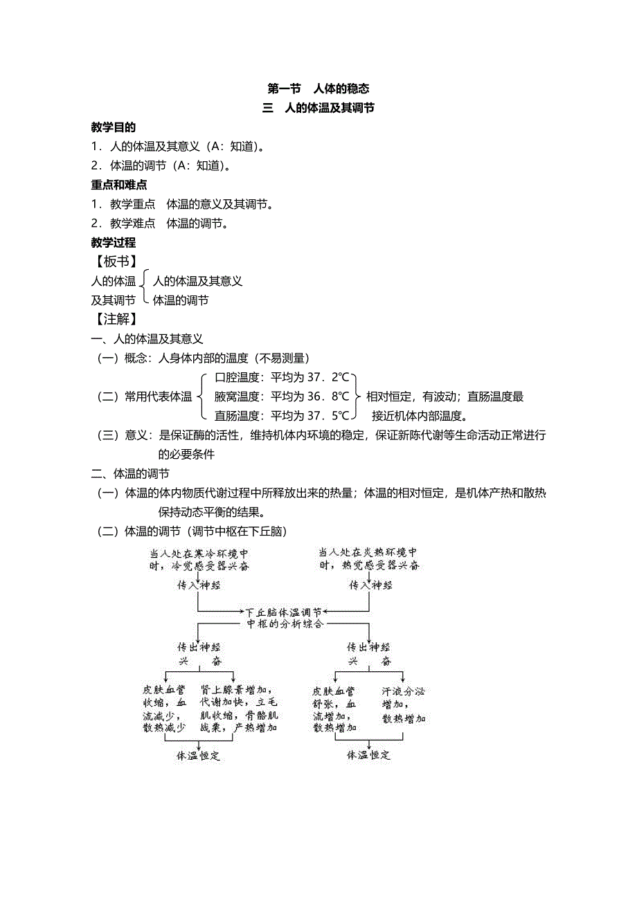 [旧人教]2012高三生物第一轮复习教案选修1、人体生命活动调节及营养和免疫1-3人体的稳态之人的体温及其调节.doc_第1页