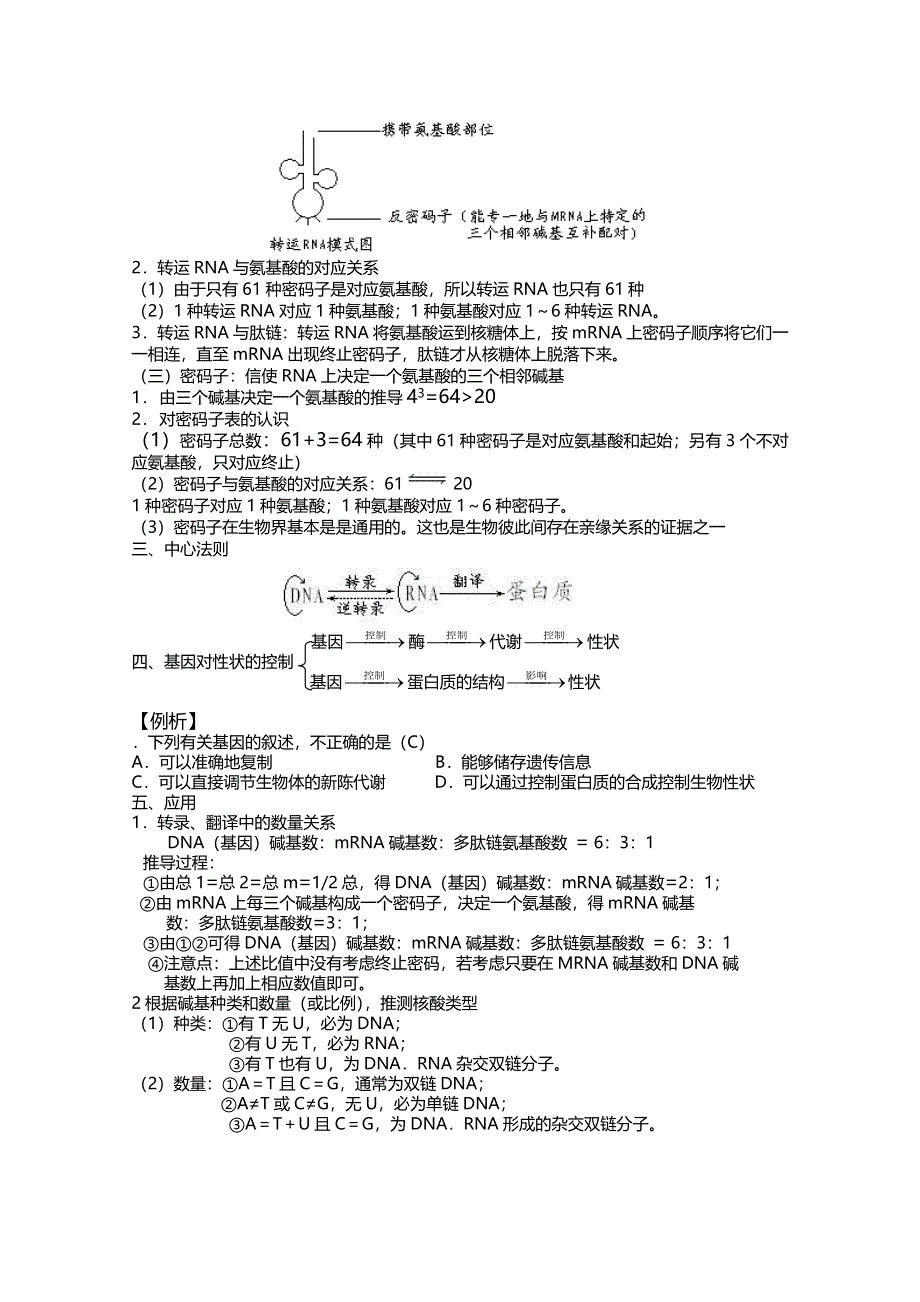 [旧人教]2012高三生物第一轮复习教案6、遗传和变异1-3遗传的物质基础之基因的表达.doc_第3页