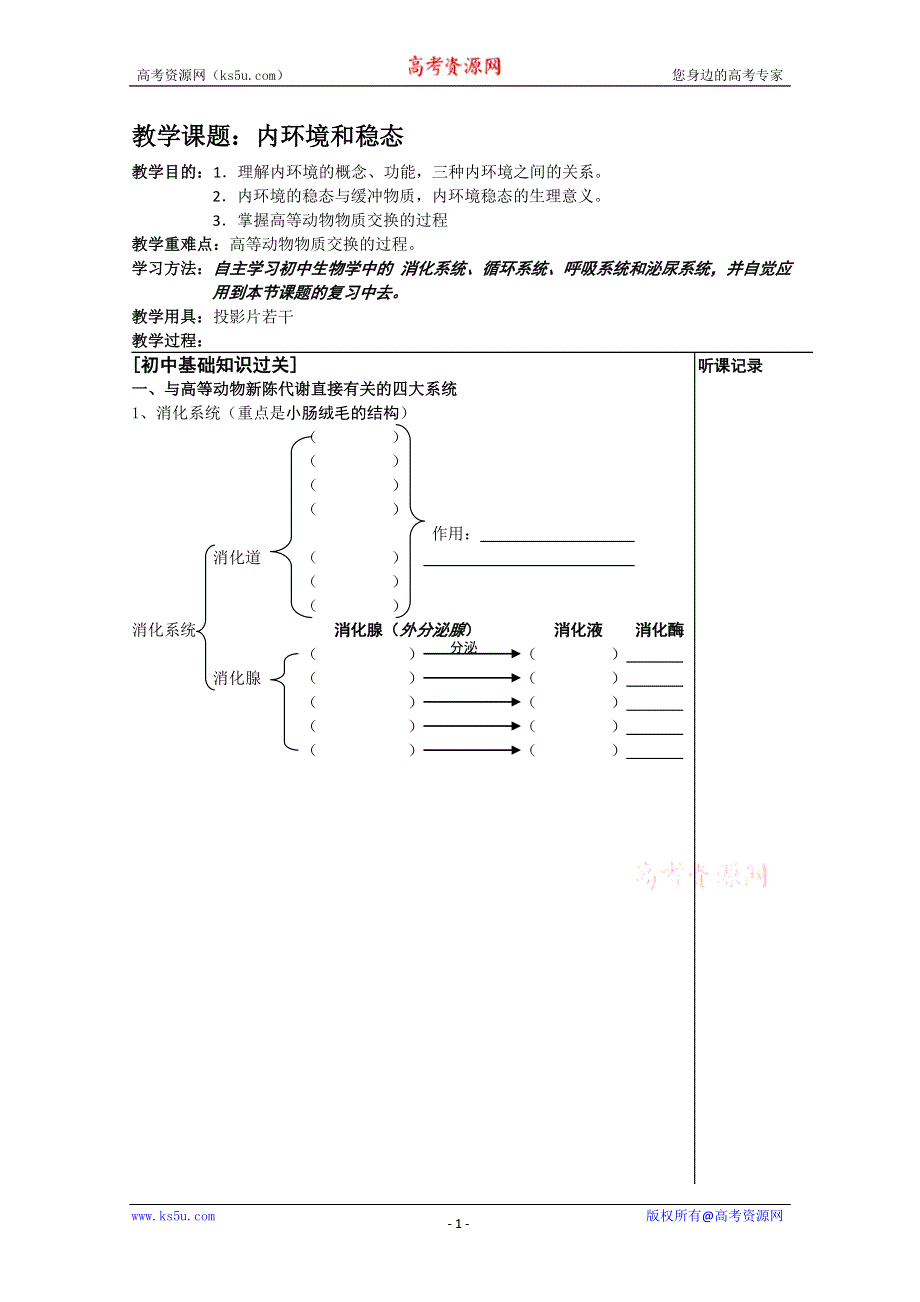 [旧人教]高三生物选修全一册内环境3.doc_第1页