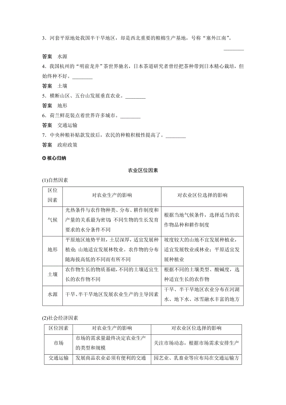 2019-2020学年新素养同步导学鲁教版高中地理必修二江苏专用练习：第3单元 产业活动与地理环境 第一节 课时1 WORD版含解析.docx_第3页