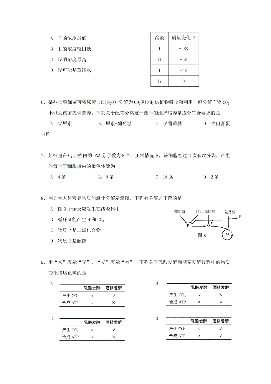 上海市黄浦区2020届高三生物上学期期末调研测试试题.doc_第2页