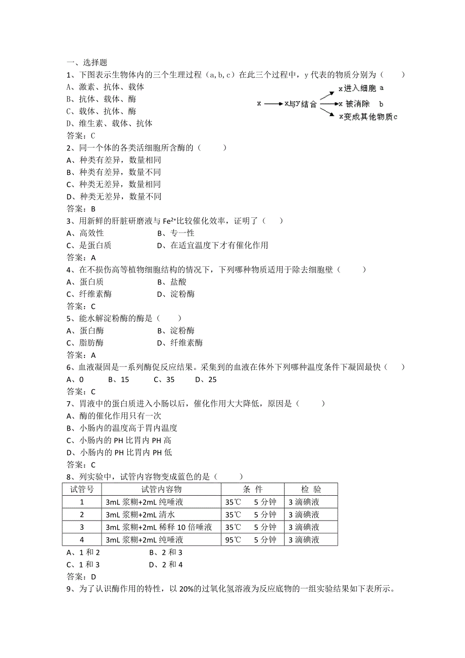 [旧人教]高中生物第一册第三章训练1.doc_第1页