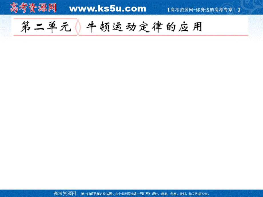 2012届高考物理二轮复习课件：第二单元_牛顿第二定律的应用（人教版）.ppt_第1页