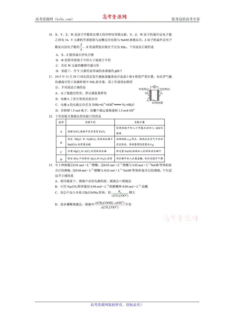 中原名校2016年高考冲刺仿真统一考试理科综合化学试题 扫描版含解析.doc_第2页