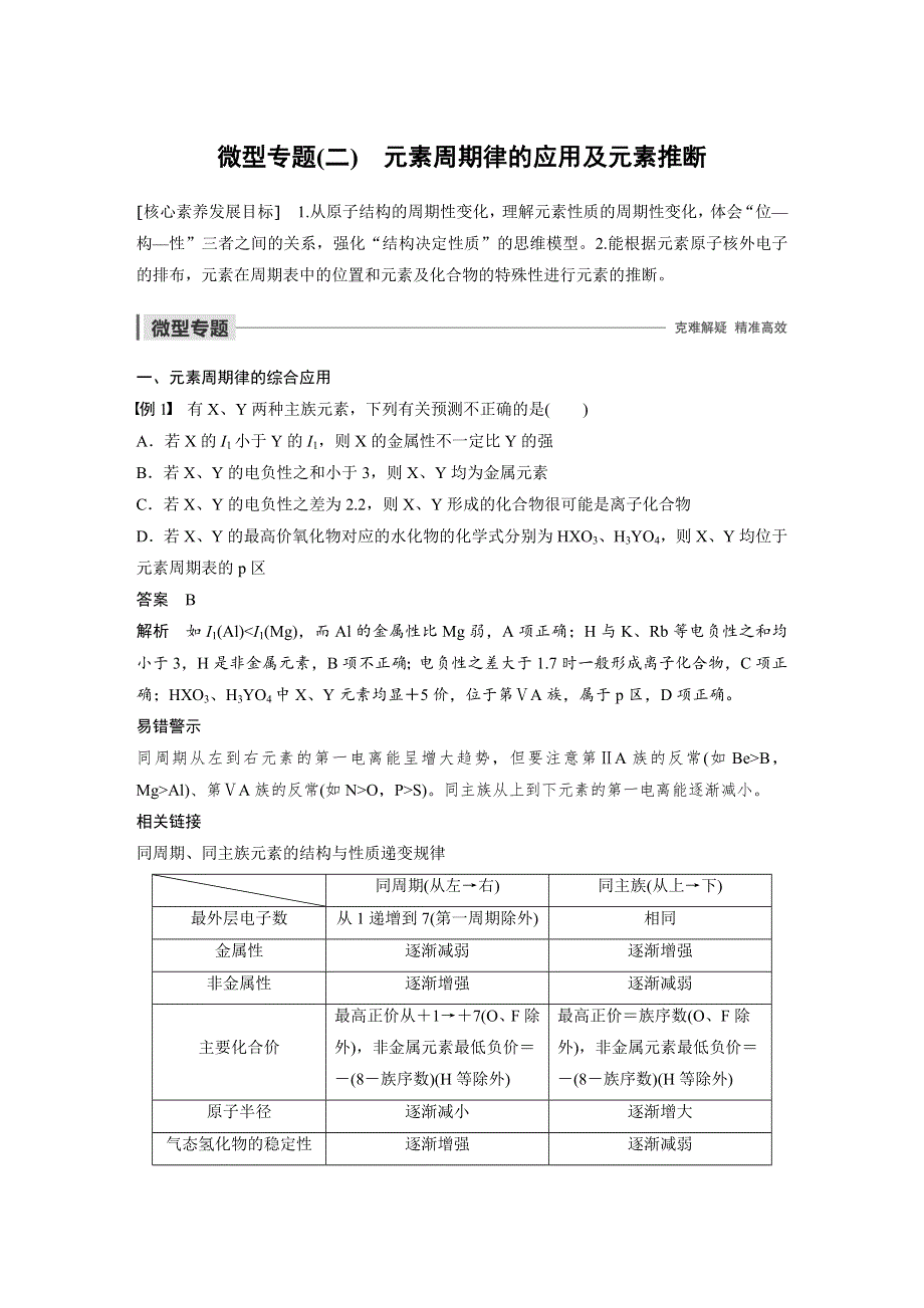 2019-2020学年新素养导学同步人教版化学选修三江苏专用讲义：第一章 原子结构与性质 微型专题（二） WORD版含答案.docx_第1页