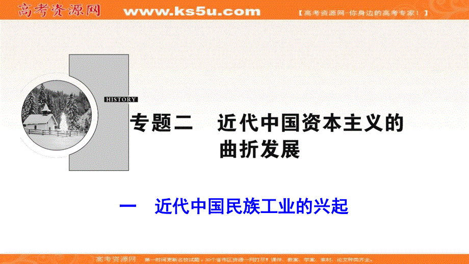 2019-2020学年新突破同步人民版高中历史必修二课件：专题二 一　近代中国民族工业的兴起 .ppt_第1页