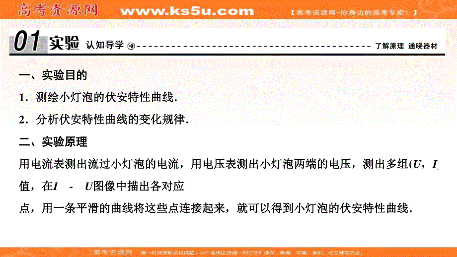 2019-2020学年新突破同步教科版物理选修3-1课件：第二章 实验　描绘小灯泡的伏安特性曲线 .ppt_第3页