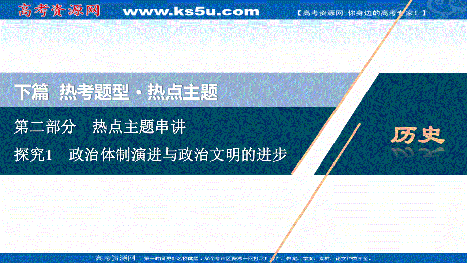 2020新课标高考历史二轮通史版课件：热点主题串讲 探究1　政治体制演进与政治文明的进步 .ppt_第1页