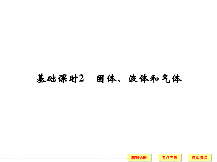 2017江苏物理一轮课件：选修3-3 基础2 固体、液体和气体 .ppt_第1页