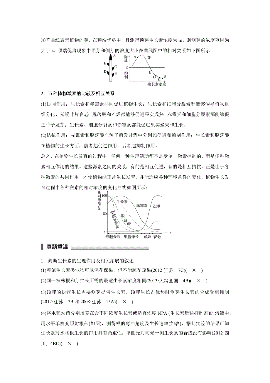 2016版考前三个月（四川专用）高考生物二轮复习系列：文档 专题8 植物的激素调节 考点27 WORD版含答案.docx_第2页