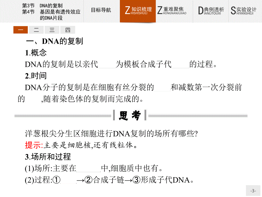 2019-2020学年高中生物人教版必修2配套课件：第3章 第3节　DNA的复制 第4节　基因是有遗传效应的 .pptx_第3页