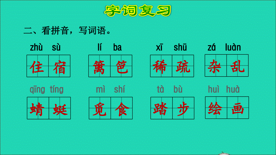 2022四年级语文下册 第1单元复习课件 新人教版.ppt_第3页