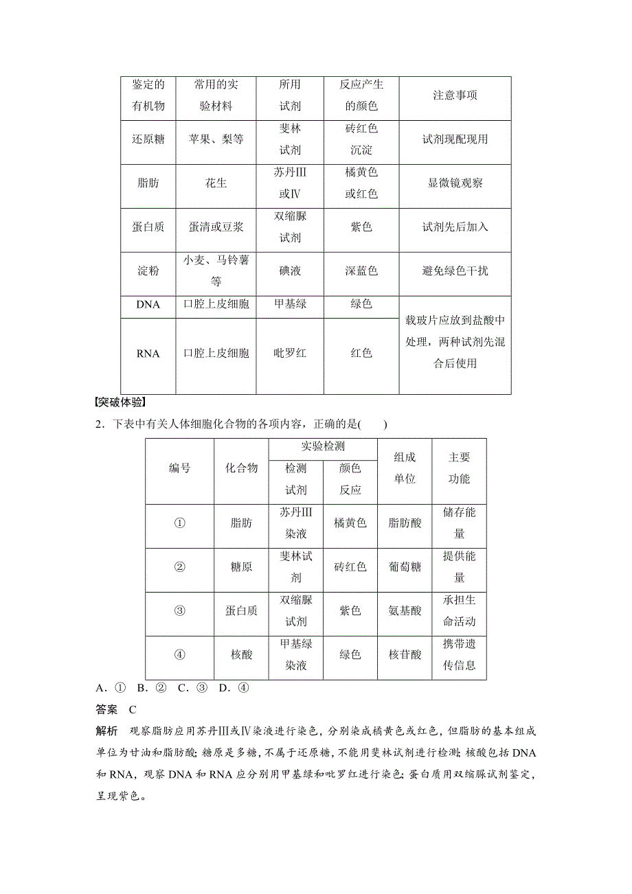 《 学案导学》2016-2017学年高中人教版生物必修一配套文档：第2章章末整合提升 WORD版含解析.doc_第3页