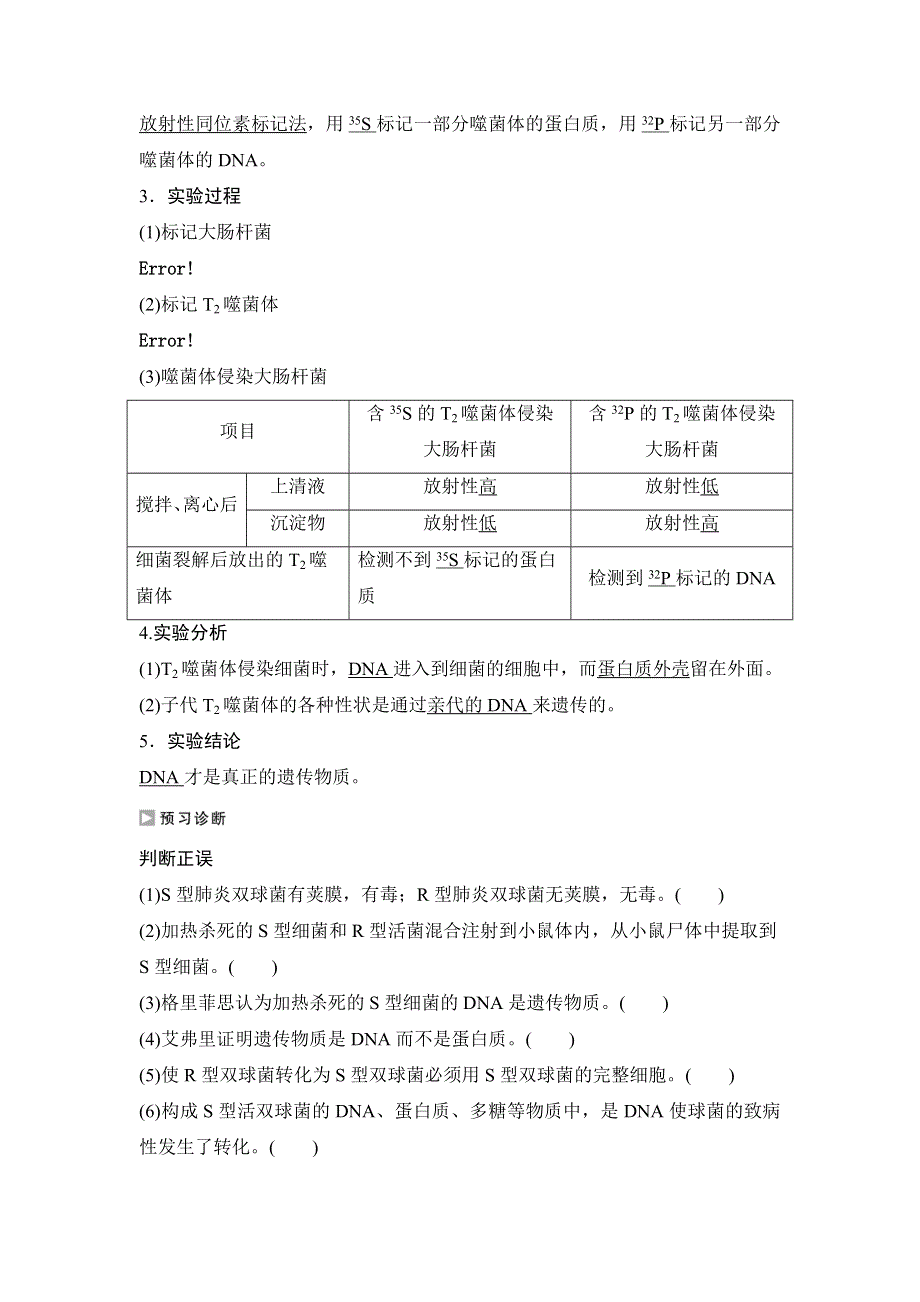 《 学案导学与随堂笔记》2015-2016学年高中生物（苏教版必修二）学案文档：第四章 第一节 第一课时 探索遗传物质的过程 .doc_第3页