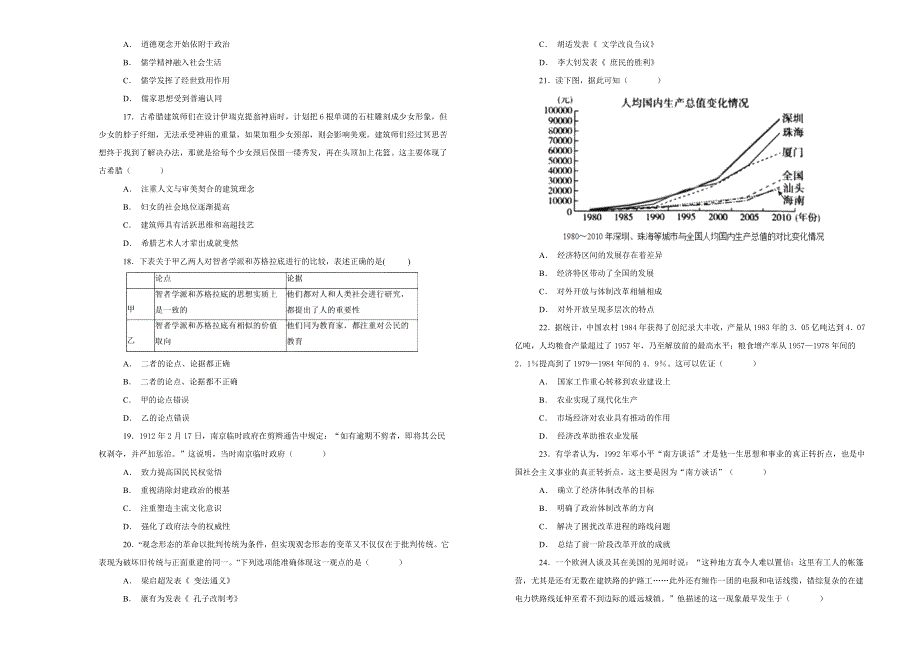 《100所名校》2018-2019学年湖南省衡阳市第一中学高二上学期第一次月考历史试题WORD版含解析.doc_第3页