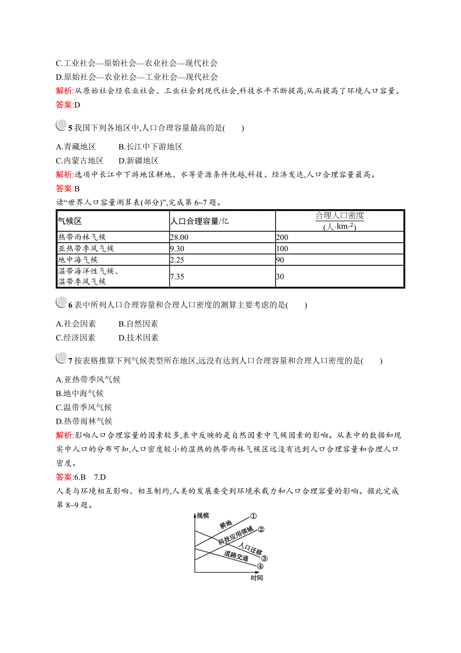 2019-2020新测控地理同步必修二福建专用版练习：第一章　第三节　人口的合理容量 WORD版含解析.docx_第2页