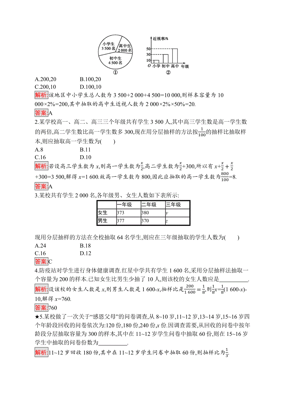 2019-2020数学新测控人教A必修三练习：2-1-3　分层抽样 WORD版含解析.docx_第3页