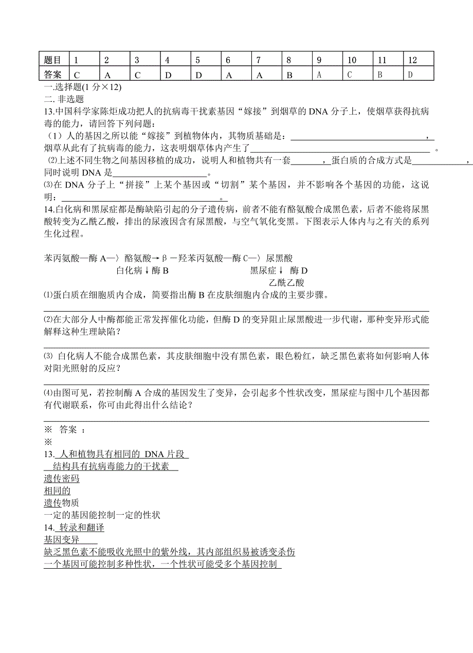 2005-12-16广东惠来二中第四章 基因的表达.doc_第2页