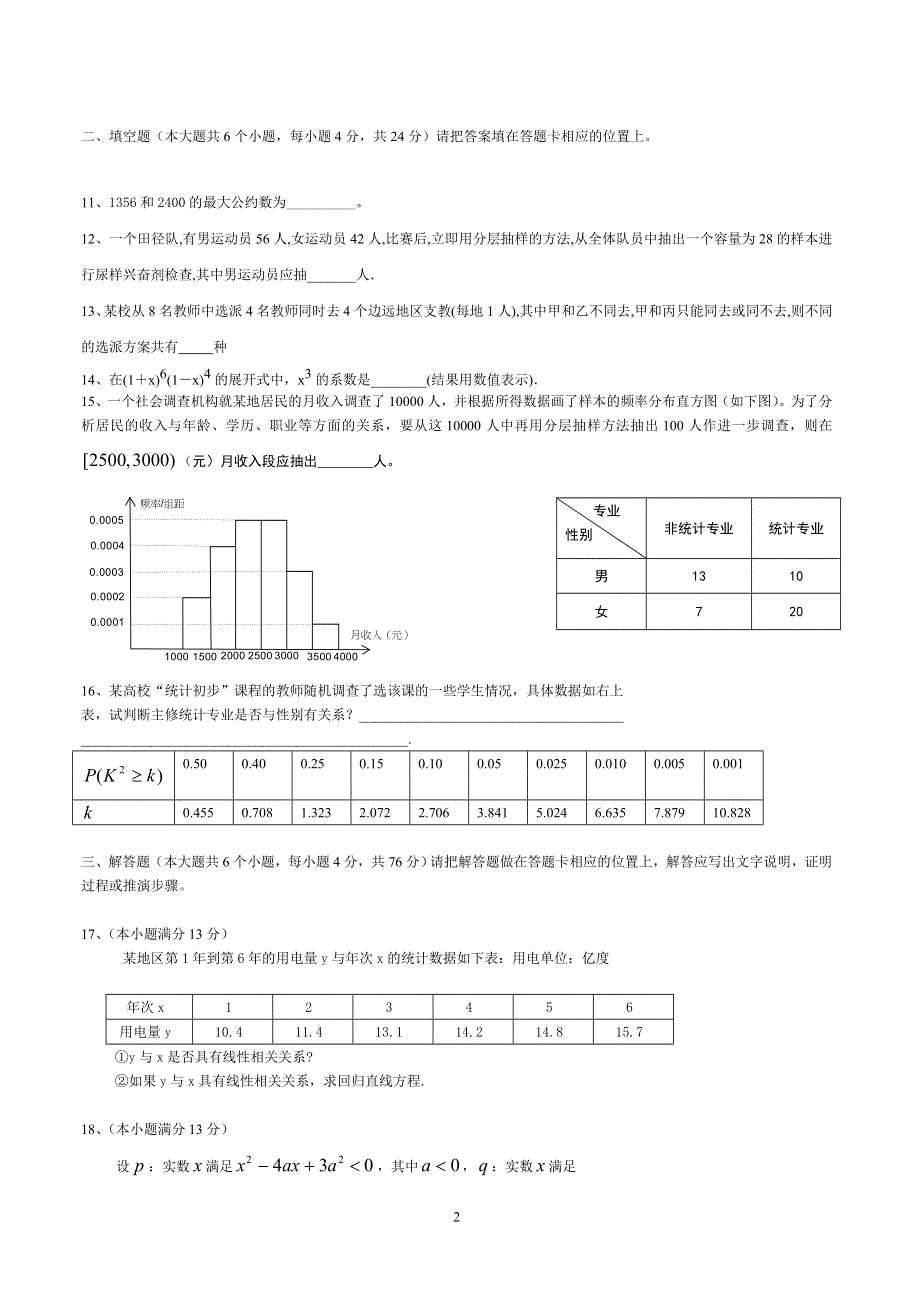 2005-----2006学年度巴一中学高二数学期末考试试题（理科）.doc_第2页