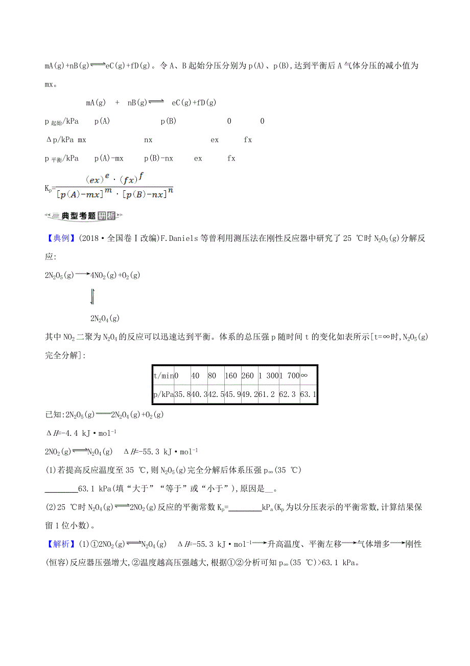 2021版高考化学一轮复习 热点突破微课14 分压平衡常数（Kp）练习（含解析）鲁科版.doc_第2页