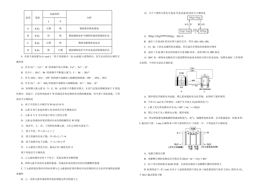 《100所名校》福建省师范大学附属中学2019届高三上学期期中考试化学试卷 WORD版含解析.docx_第2页