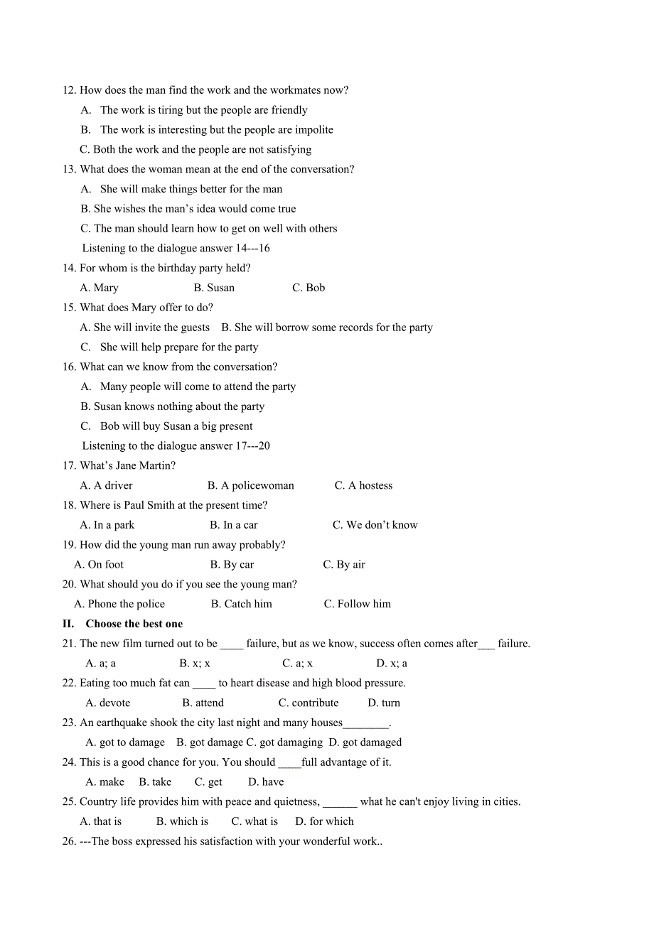 2005-2006学年第二学期大庆23中学期中考试高二外语试卷.doc_第2页