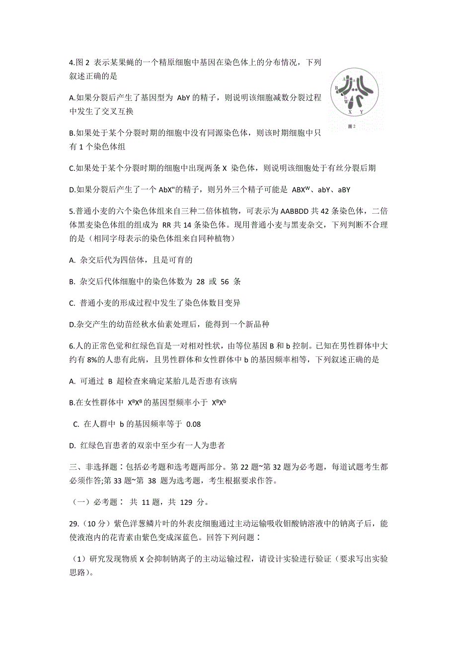 云南师范大学附属中学2021届高三高考适应性月考卷（六）理科综合生物试题 WORD版含答案.docx_第2页