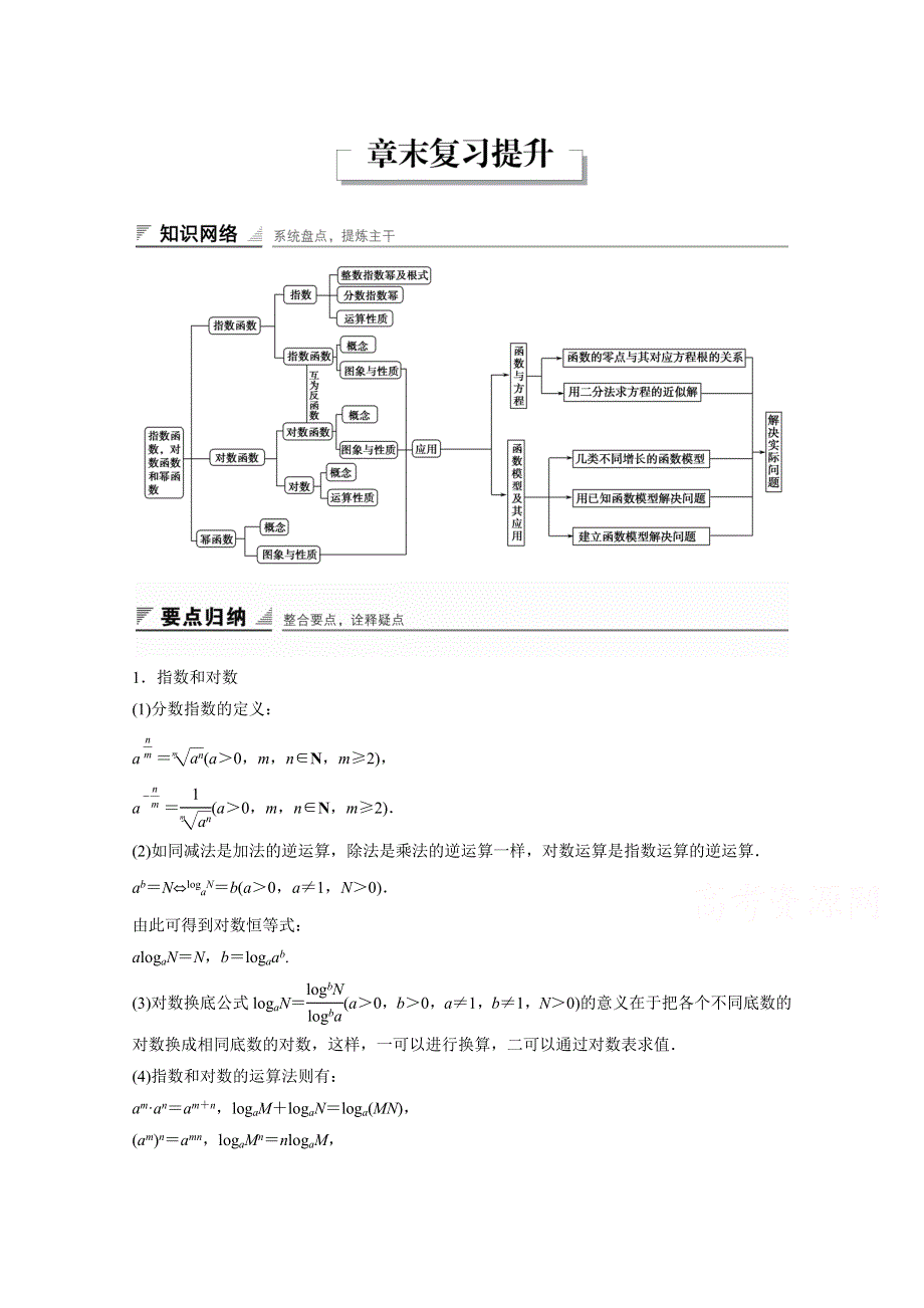 2016数学湘教版必修1检测：第二章 指数函数、对数函数和幂函数章末复习提升 WORD版含解析.docx_第1页