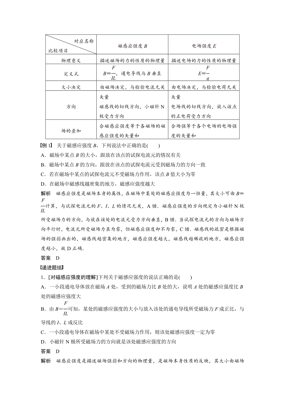 2016新步步高一轮物理新课标版复习考点解读 第8章 磁场 第1课时.docx_第2页