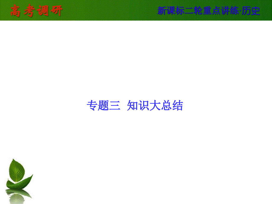 2015届新课标高历史三二轮复习课件 专题三 信息文明时期的世界和中国总结3.ppt_第1页