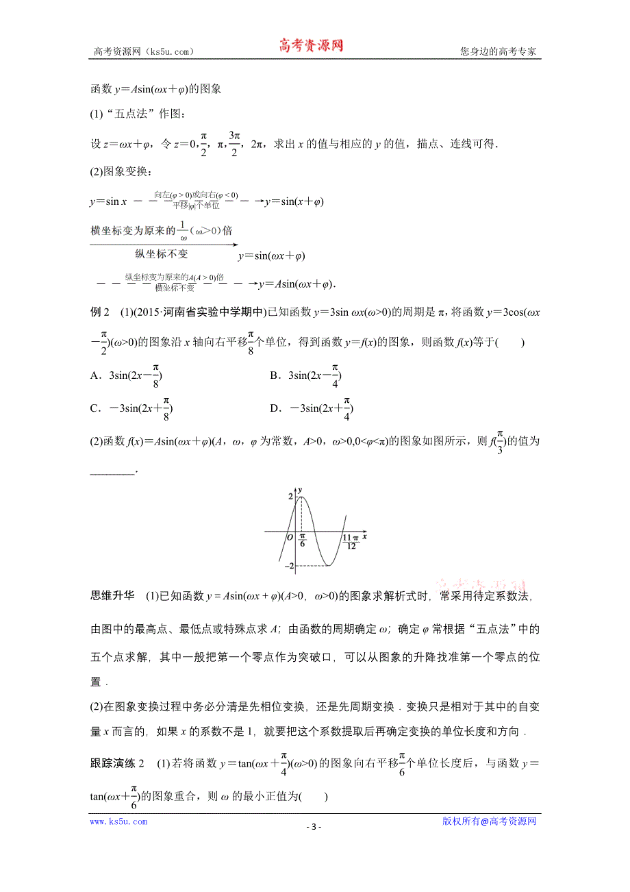 2016版《新步步高》高考数学大二轮总复习与增分策略（全国通用文科）配套文档：专题三 三角函数 解三角形与平面向量 第1讲.docx_第3页