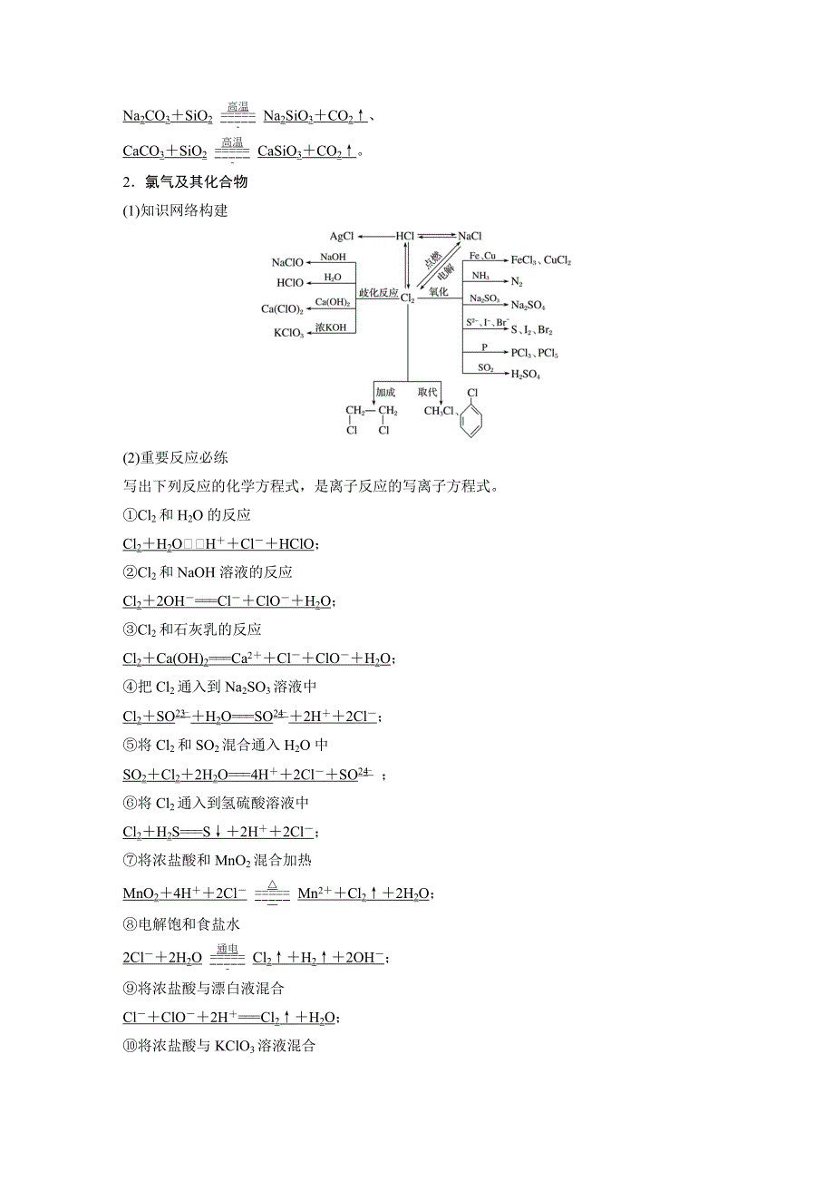 2017版高考化学苏教版（浙江专用）一轮复习文档：排查落实练八碳、硅、氯 WORD版含答案.docx_第2页