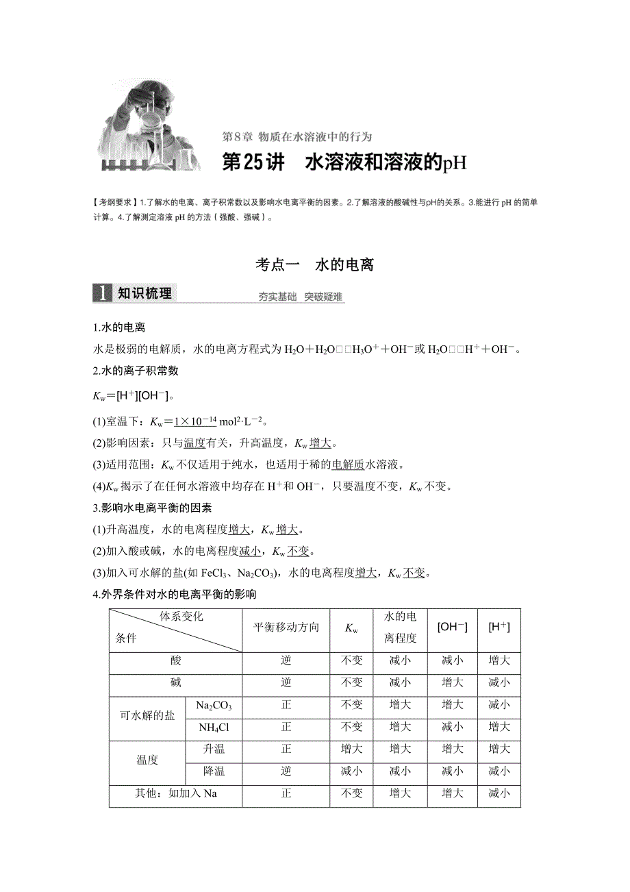 2017版高考化学（鲁科版）一轮复习训练：第8章 第25讲 水溶液和溶液的PH WORD版含解析.docx_第1页