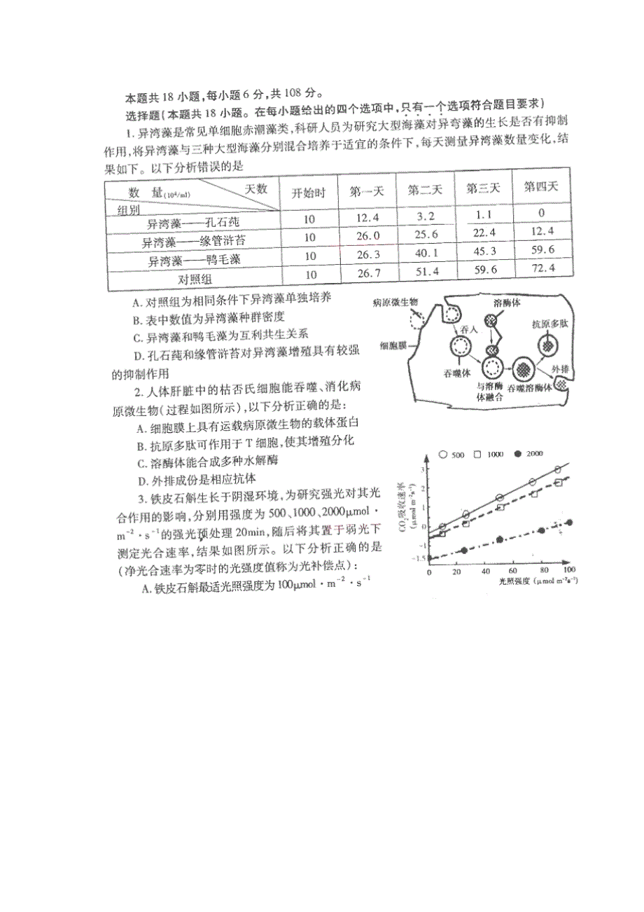 《2013福州市5月质检》福建省福州市2013届高三5月质检生物试题 扫描版含答案.doc_第2页