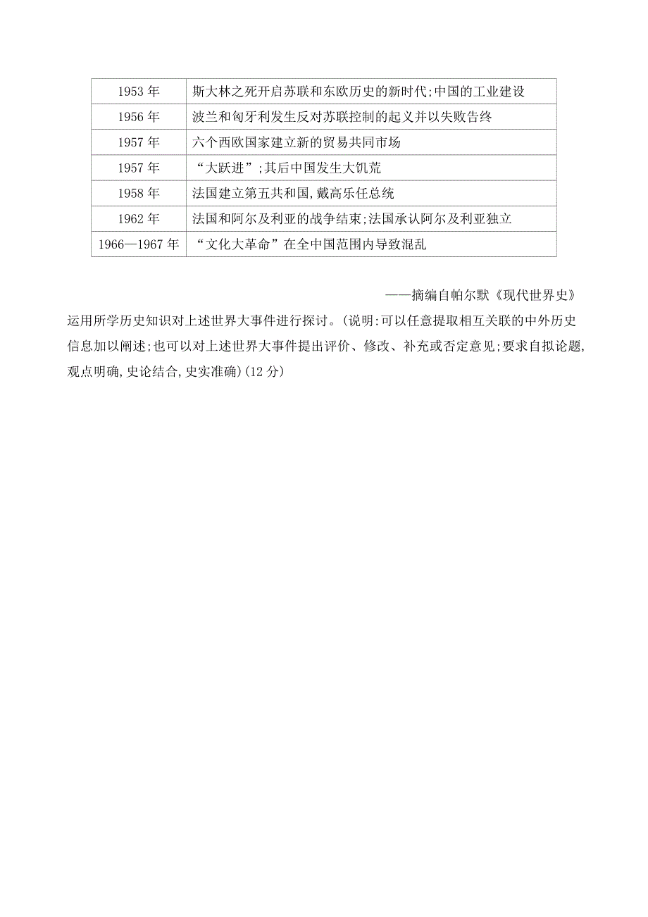 2019届《3年高考2年模拟》高考历史二轮《通史版》：“开放性”试题题组专练（三） WORD版含解析.docx_第2页