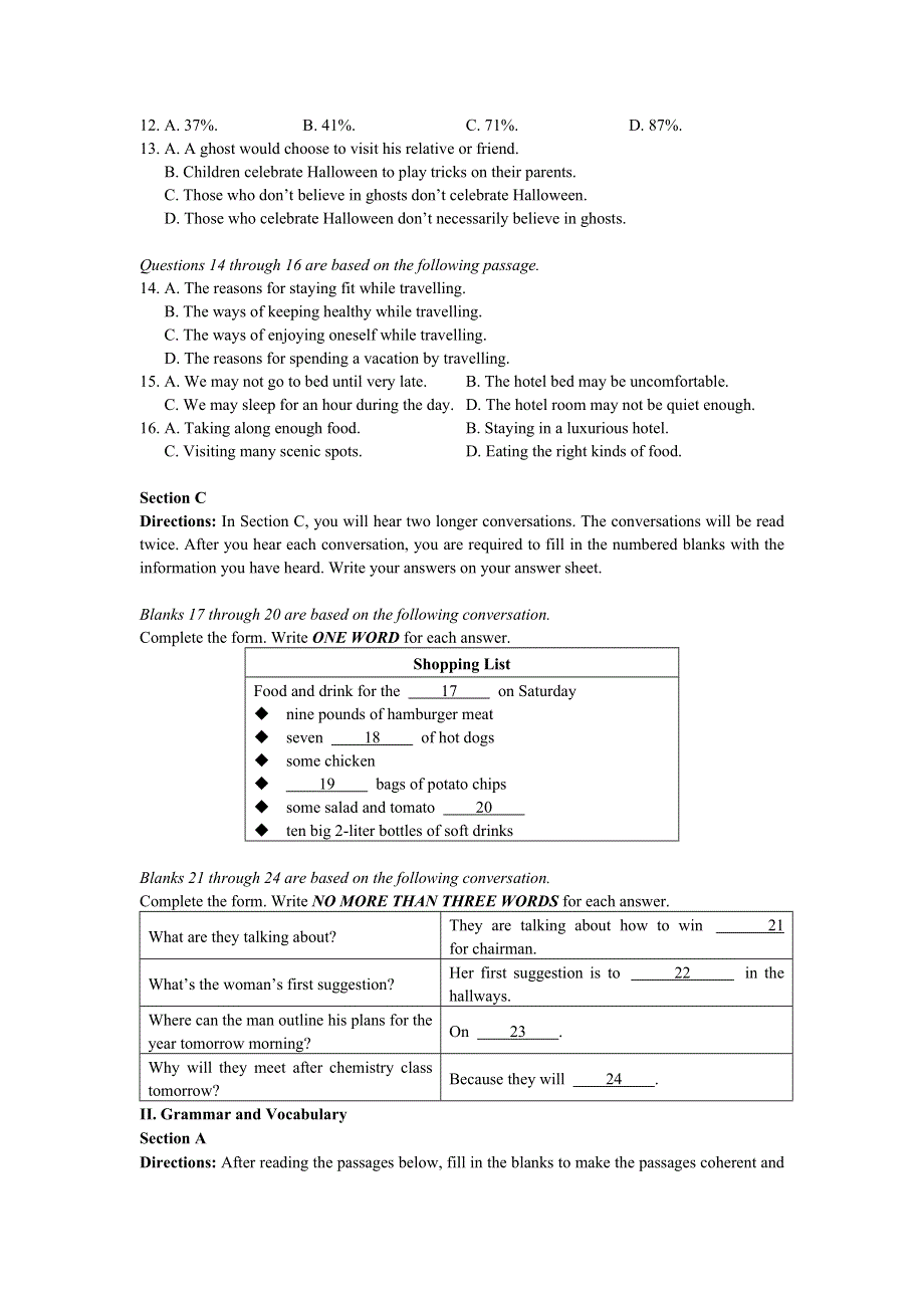 《2014上海崇明一模》上海市崇明县2014届高三上学期期末考试（一模）英语试题 WORD版含答案.doc_第2页