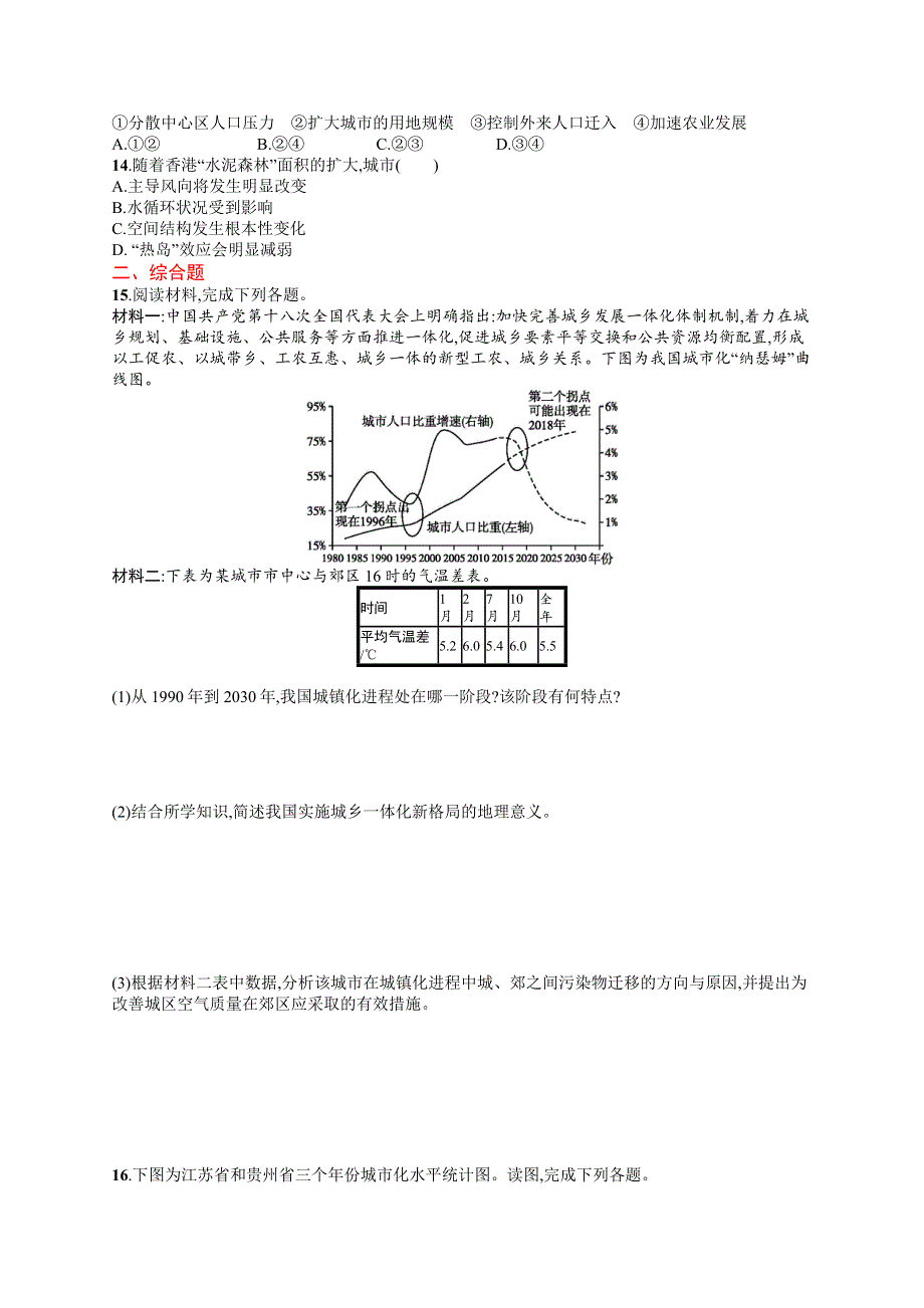 2017高三地理人教版一轮复习考点规范练18 城市化 WORD版含解析.docx_第3页