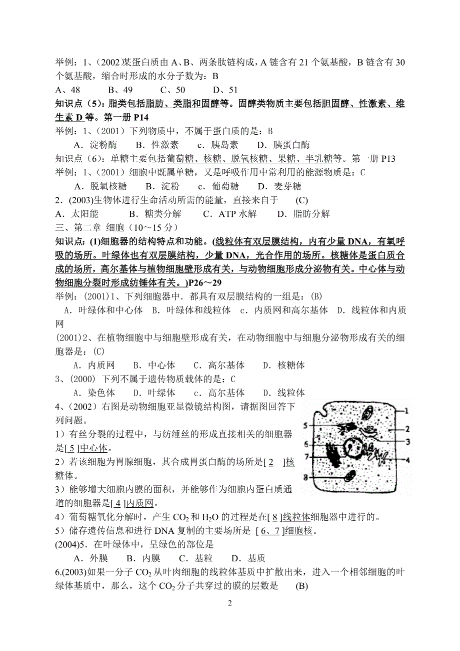 四川省2000-2004高中生物会考考点集.doc_第2页