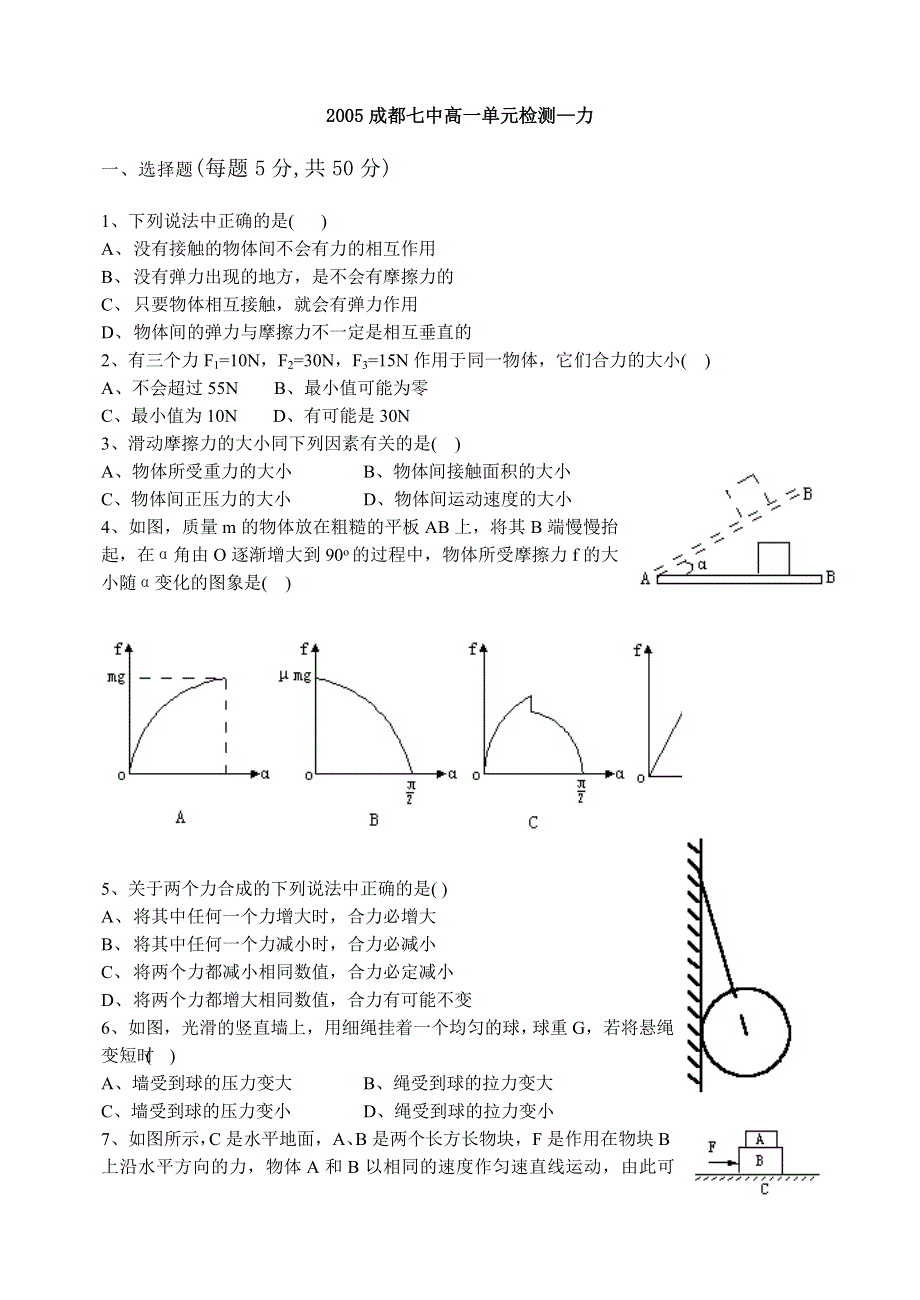 2005高一单元检测—力.doc_第1页