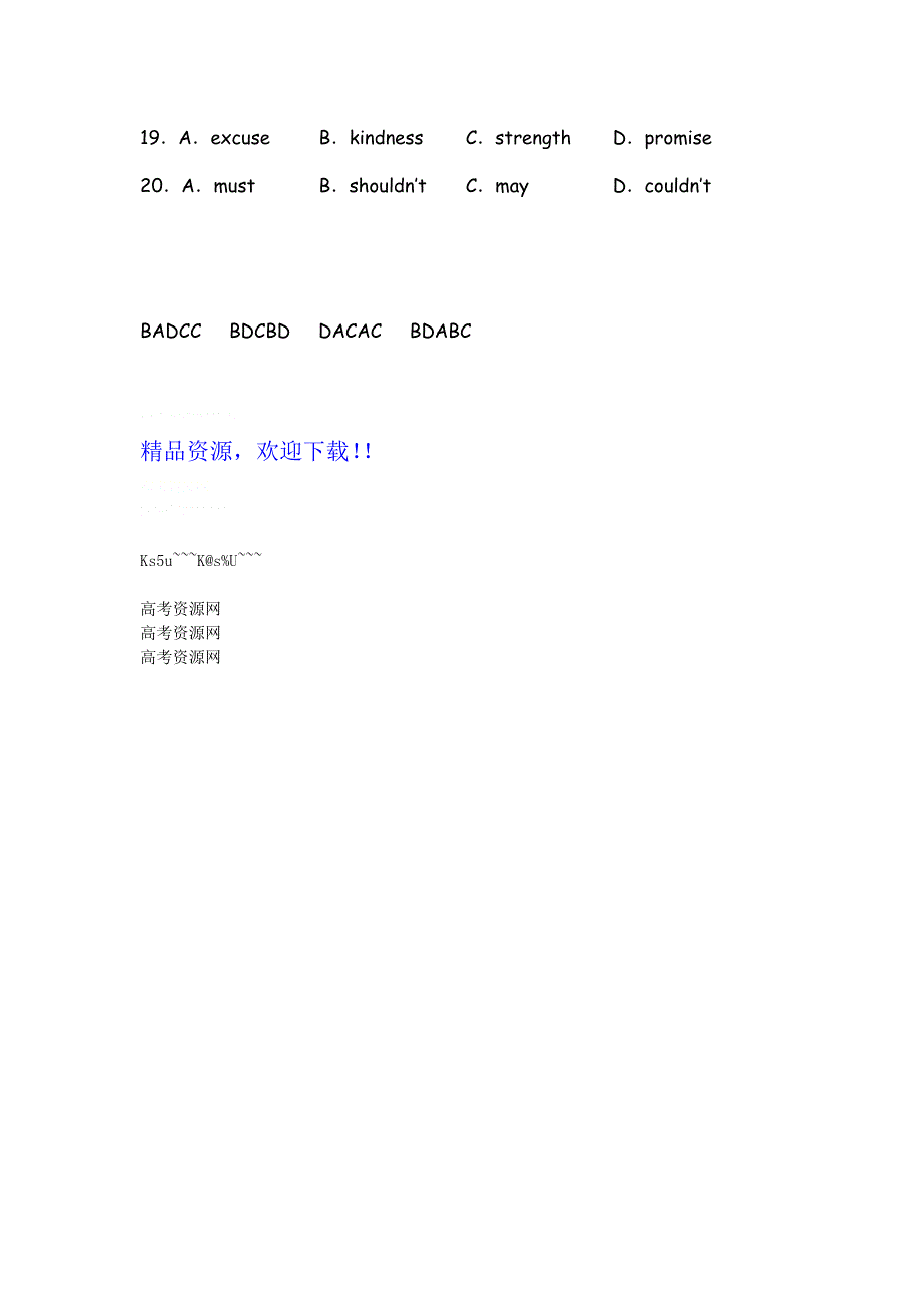 四川省2012届高三英语二轮复习专题训练：完形填空（21）.doc_第3页