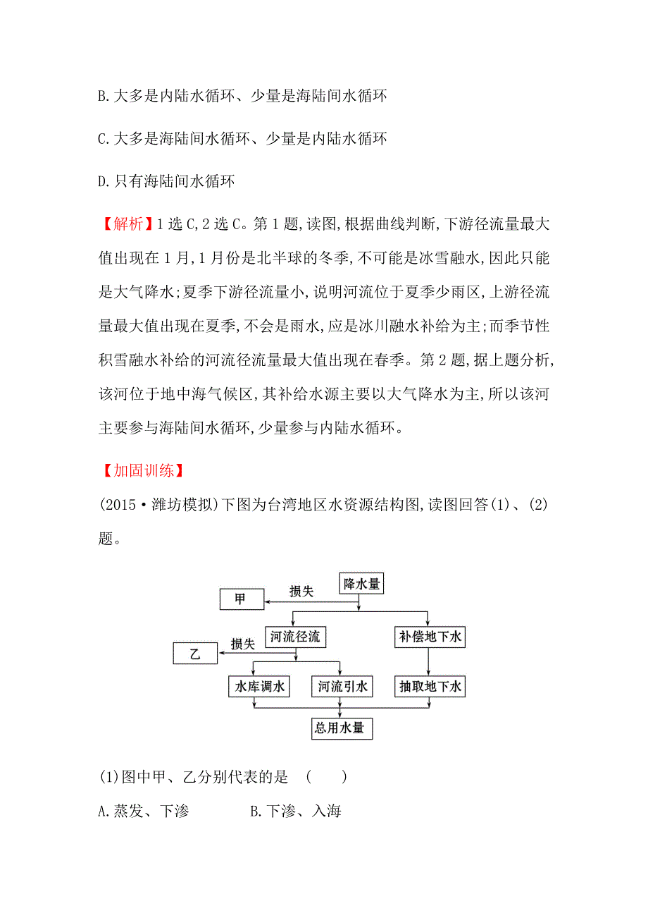 《世纪金榜》2016年高三地理二轮复习课时提升作业 2.5水循环和洋流 WORD版含答案.docx_第2页