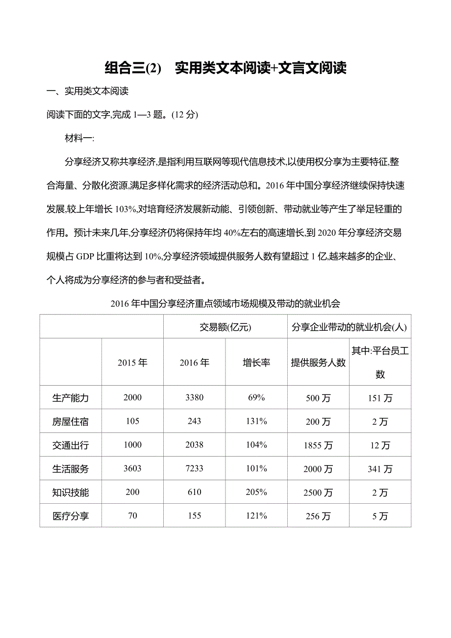 2019届高考语文二轮训练：组合三（2）　实用类文本阅读+文言文阅读 WORD版含解析.docx_第1页