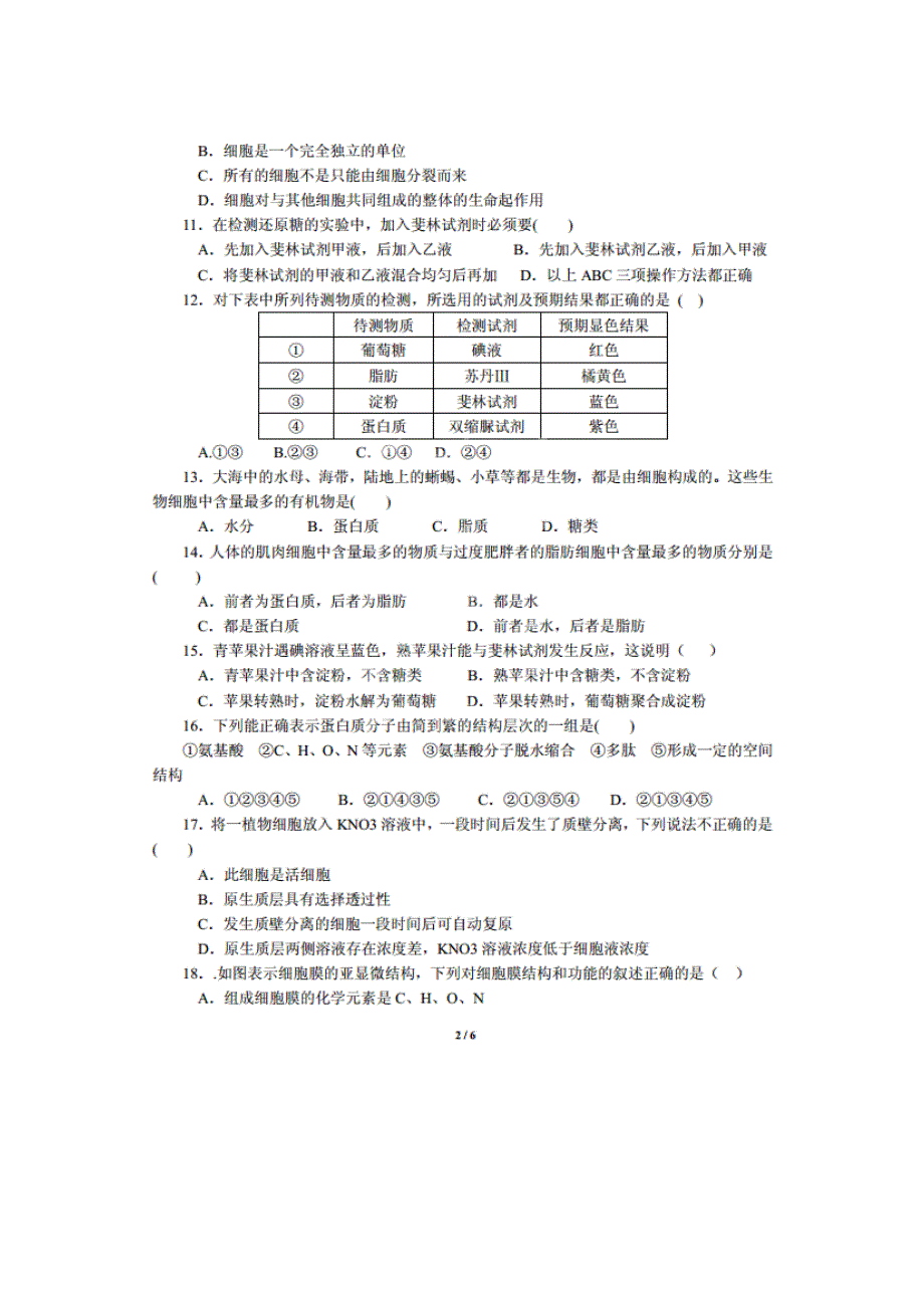 云南省云县第一完全中学2013-2014学年高一下学期第一次月考生物试题 扫描版无答案.doc_第2页