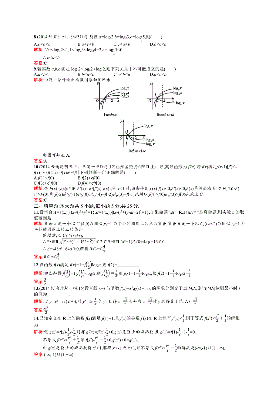 《二轮参考》高优指导2016高三数学（理）二轮复习专题质量评估一 WORD版含解析.docx_第2页