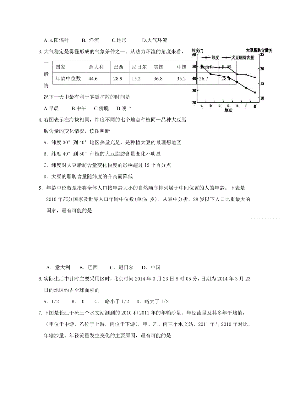 《2014揭阳一模》广东省揭阳市2014届高三第一次高考模拟考试地理试题 纯WORD版含答案.doc_第2页