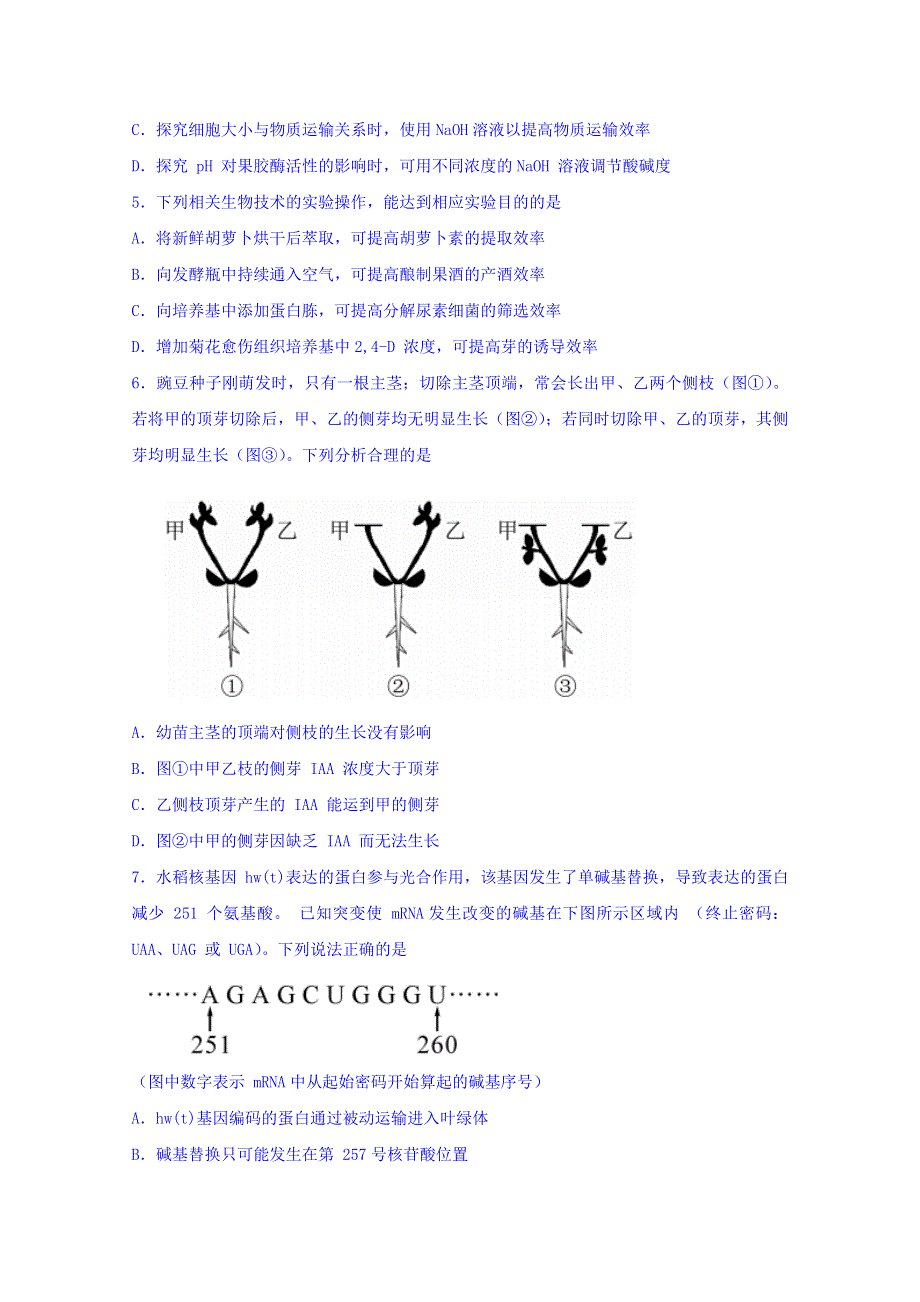 四川省2016届高三高考适应性测试（即模拟）生物试卷 WORD版含答案.doc_第2页