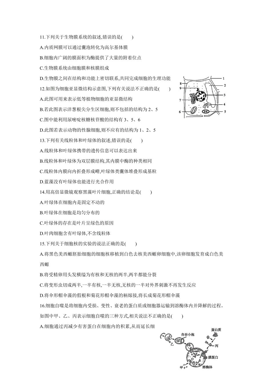 云南省云天化中学2018-2019学年高二上学期生物周考测评二 .doc_第3页