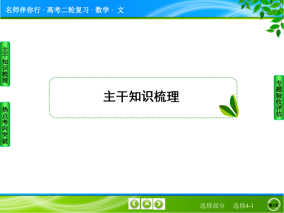 2016高考数学（文）二轮专题复习：考前回扣 选修4-1 几何证明选讲 选4-1 课件.ppt_第3页