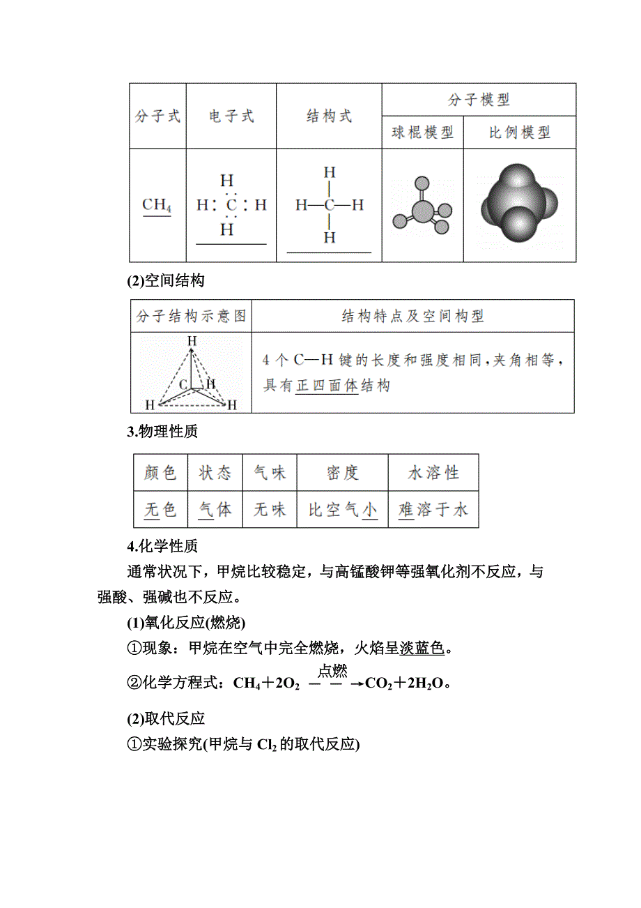 2019—2020学年人教新课标版高中化学必修二教师用书：3-1-1第一课时　甲烷的性质 WORD版含答案.docx_第2页